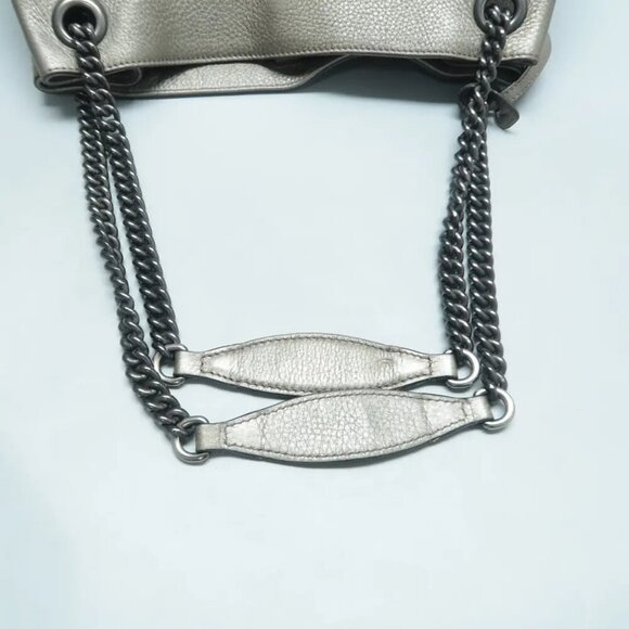 100% Authentic GUCCI Soho Grey Leather Shoulder Bag 533-11424 - Picture 9 of 12